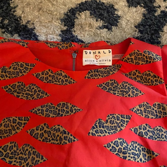 Donald by Alice + Olivia Red Leopard Print Dress - Picture 1 of 6